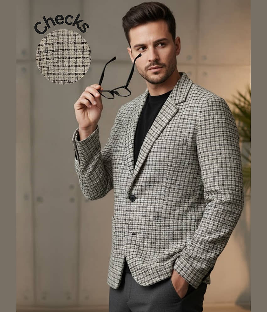 Rigo Cotton Blend Men's Blazer - Beige ( Pack of 1 )