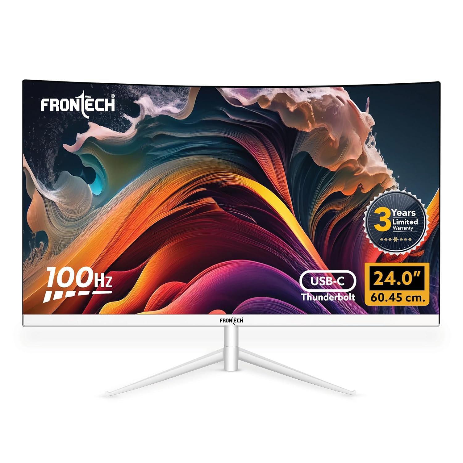 FRONTECH 24 Inch Ultima Series Curved LED Monitor | Refresh Rate 100Hz, 1800R Curve