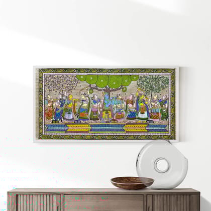 Krishna Rasleela Patta Tussar Painting