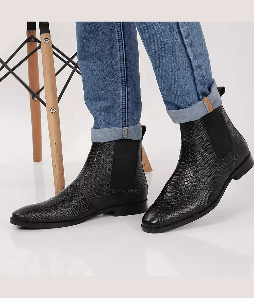 STALAG Black Men's Chelsea Boots