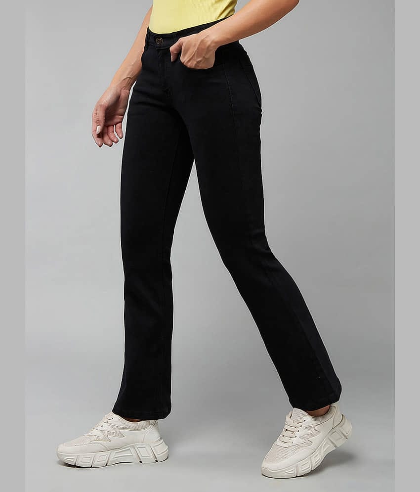 Dolce Crudo - Black Denim Wide Leg Women's Jeans ( Pack of 1 )