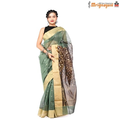 HANDLOOM CHANDERI SILK SAREE WITH BLOUSE (SKU - 1SC107310522, SAREE-1095)