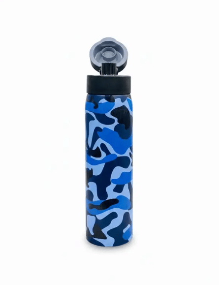 GangaH2O Sporty Blue Camouflage Bottle 750 ml Stainless Steel Bottle 750 ml Stainless Steel Bottle (Pack of 1, Blue)