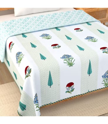 Tropi Premium Block Print MulMul Dohar Series 400 TC Cotton | Single Bed Tropi Premium Block Print MulMul Dohar Series 400 TC Cotton | Single Bed