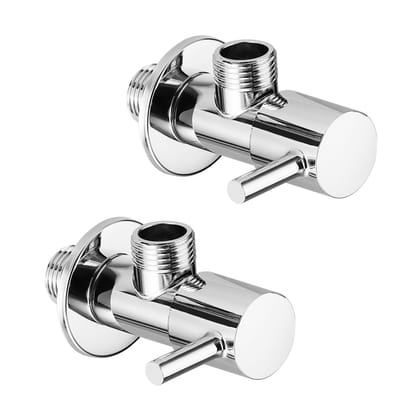 Orvos Angle Valve, Rounded, Premium 304 Stainless Steel Chrome Plated Body with Full Brass Cartridge Inside, Set of 2, for Hot & Cold Supply to Geysers, Sinks, Basins and Flush Tanks Orvos Angle Valve, Rounded, Premium 304 Stainless Steel Chrome Plated Body with Full Brass Cartridge Inside, Set of 2, for Hot & Cold Supply to Geysers, Sinks, Basins and Flush Tanks