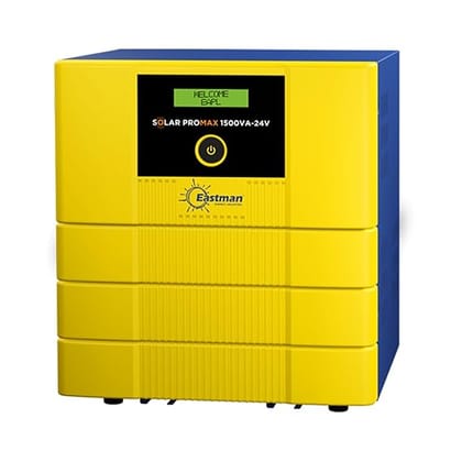 Eastman Solar Promax Pure Sinewave 1500VA/24V Solar Inverter | Reliable Power Backup for Home,Office & Shops | Intelligent, Hybrid & Solar | Warranty 36 Months on Product,10 Years Transformer
