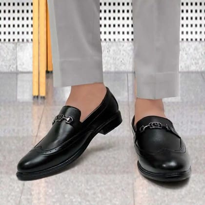 WUGO::Latest Trendy Men Formal Shoes|Black Moccasin Shoes|Office Shoes For Men's & Boys-MOCCASIN09-BLK WUGO::Latest Trendy Men Formal Shoes|Black Moccasin Shoes|Office Shoes For Men's & Boys-MOCCASIN09-BLK