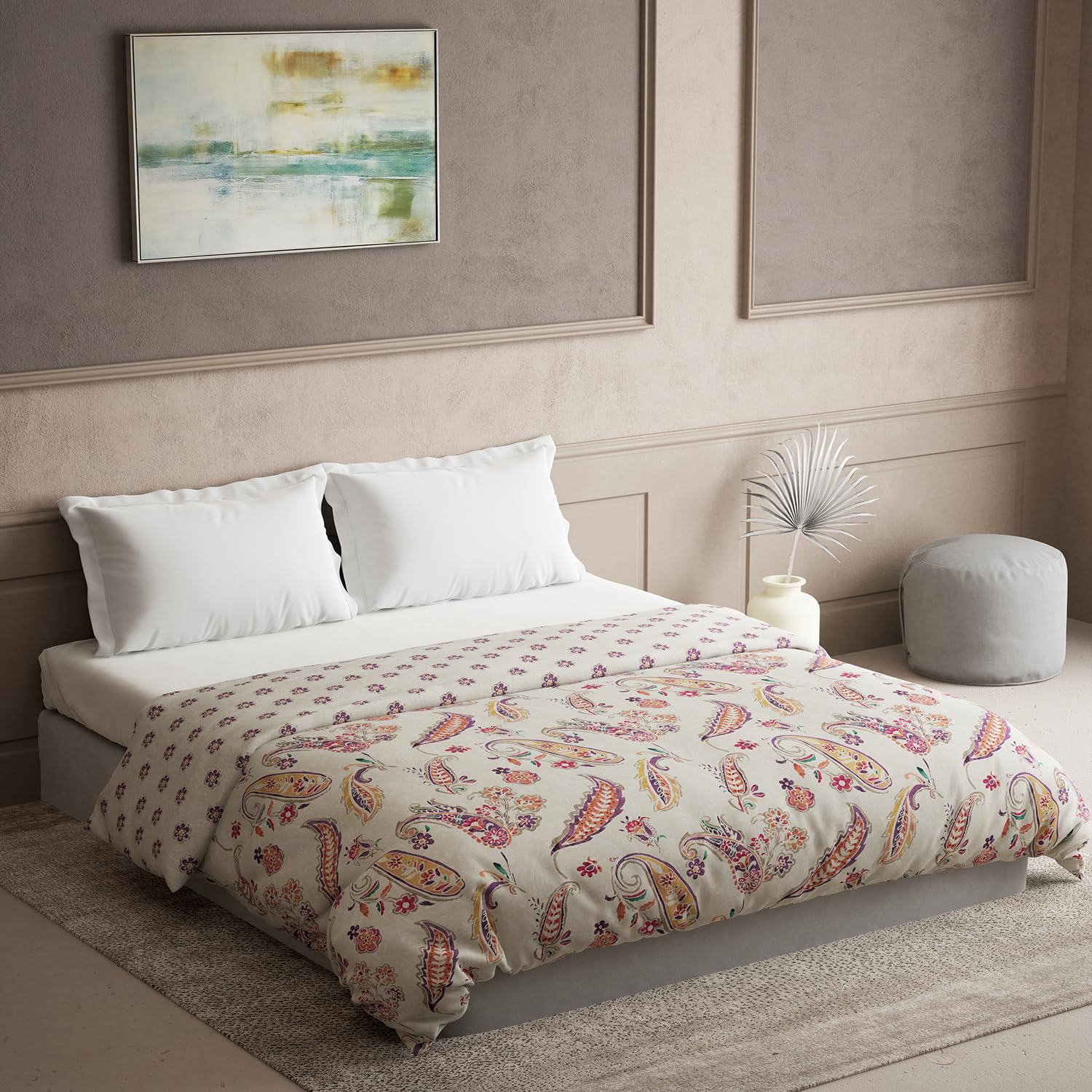 DDECOR - The Prime Collection 100% Cotton Global Ethnic Pattern 145TC King Quilt |229 CM X 274 CM| - Pink