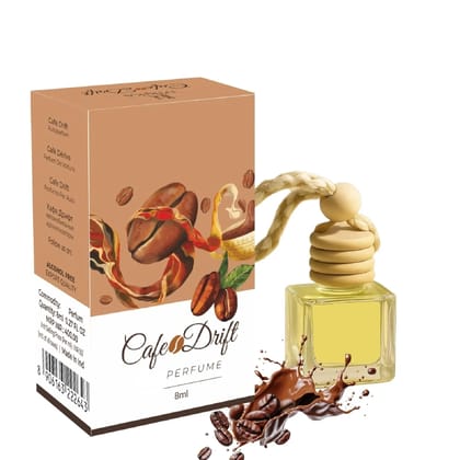 Cafe Drift Hanging Car Perfume 8ML Premium Coffee & Vanilla Essential Oil Car Freshener with Wooden Diffuser Cap Cafe Drift Hanging Car Perfume 8ML Premium Coffee & Vanilla Essential Oil Car Freshener with Wooden Diffuser Cap