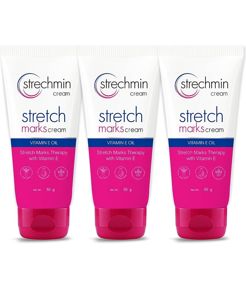 Stretchmin Stretch Mark Cream for Women with Vitamin E, Reduces Stretch Marks, 50g Each - Pack of 3
