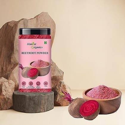 ManHar Organics Beetroot Powder | Pure & High in Antioxidants | Pre-Workout | Natural Brightening, Anti-Aging & Glowing Complexion | Food Colorant – Jar 150gm