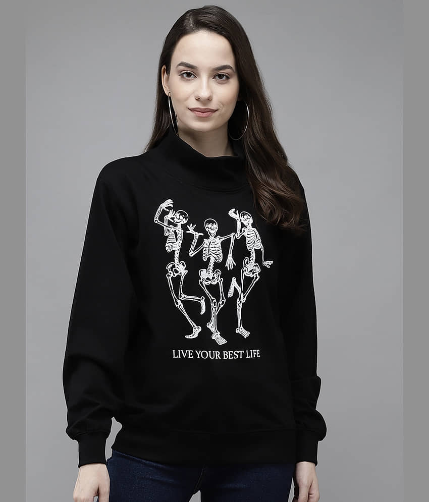 The Dry State Cotton Black Non Hooded Sweatshirt