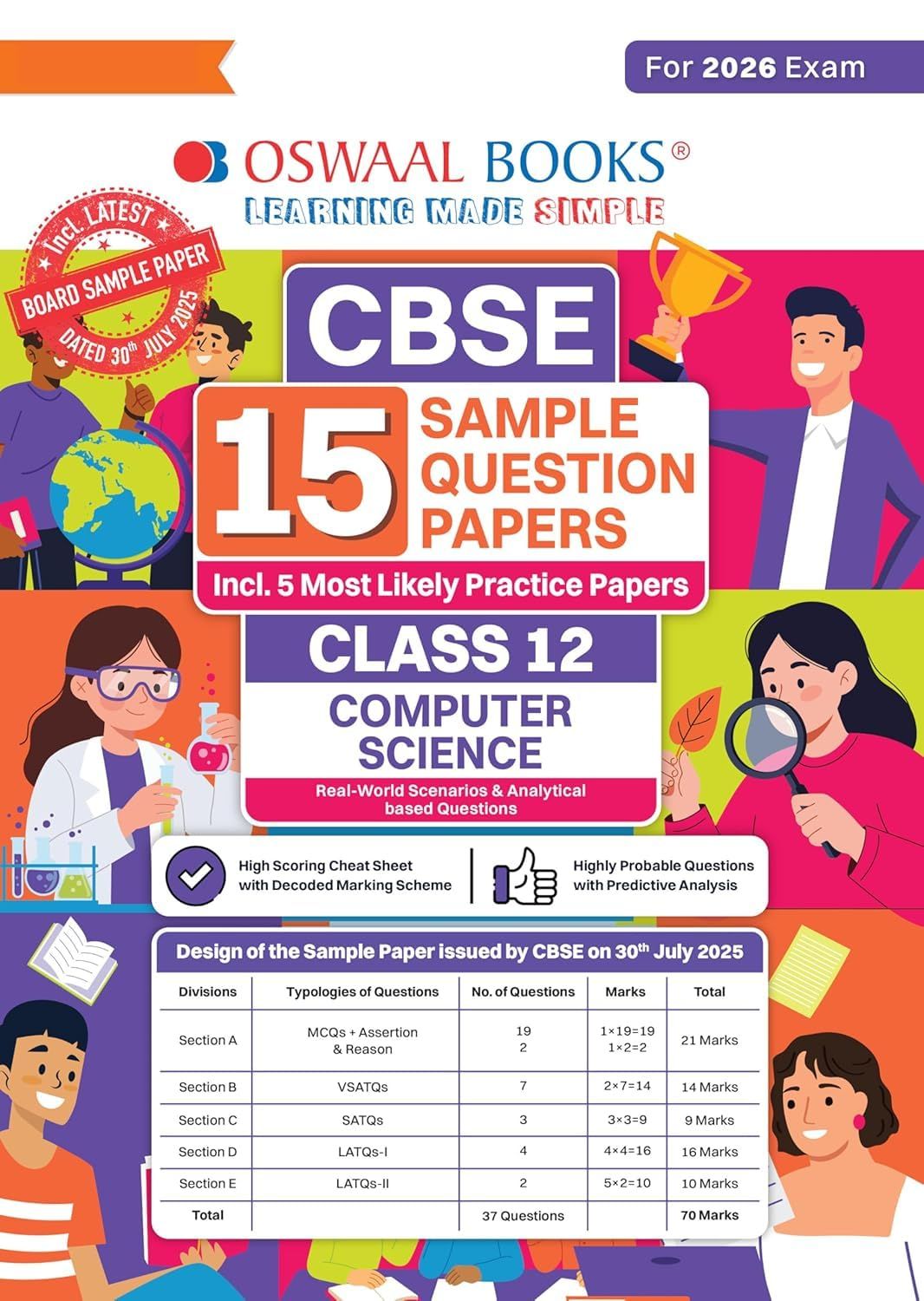 Oswaal CBSE 15 Sample Question Papers Class 12 Computer Science for 2026 Board Exam (As per CBSE Sample Question Paper issued on 30 July 2025)-oswalspcs12 [Paperback] Oswaal