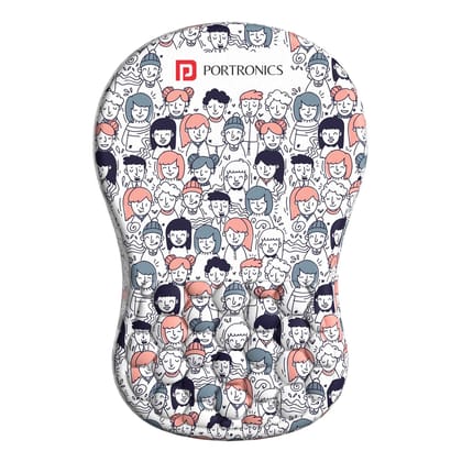 Portronics Comfipad, Mouse pad, Ergonomic Design, Premium Cushioning, Smooth Surface, Non-Slip Base