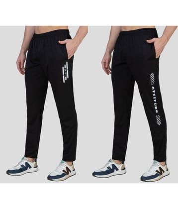Zeffit - Black Lycra Men's Trackpants ( Pack of 2 )
