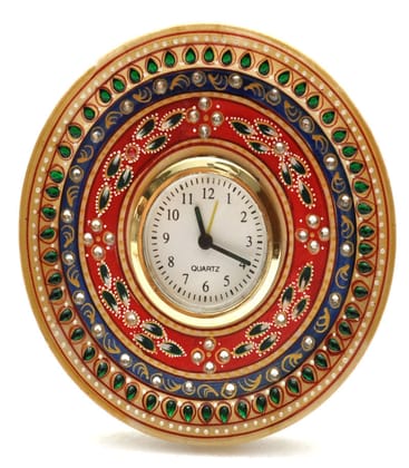 Round Majestic Marble Timepiece Clock