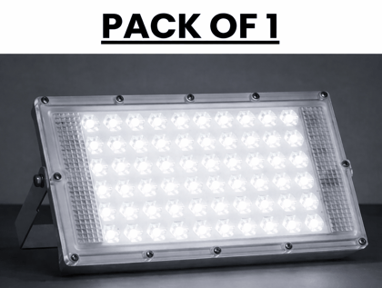 SPARKWORLD 50 Watt Brick White Colour Flood Light for Outdoor (Pack of 1) Flood Light Outdoor Lamp (White) | Colour: White (Pack of 1)