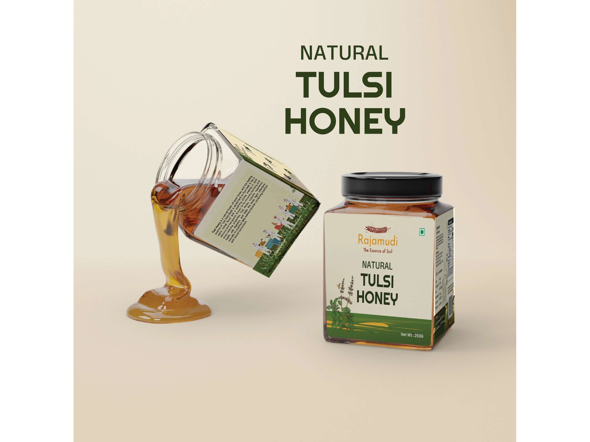 Rajamudi Organics Natural Tulsi Honey - 100 Gram - 