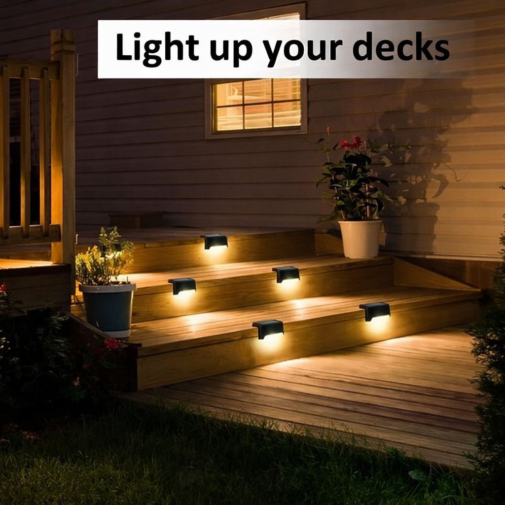 SPARKWORLD Solar Step 16-Pack Solar LED Outdoor Step Lights IP65 Waterproof Solar Pathway, Stair & Fence Lighting with Auto Dusk-to-Dawn Sensor | Size: 600 mAh | Colour: SolarStep_16qty