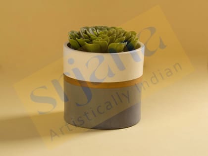 Srjana Handcrafted Ceramic Marble Planter 1pc Srjana Handcrafted Ceramic Marble Planter 1pc