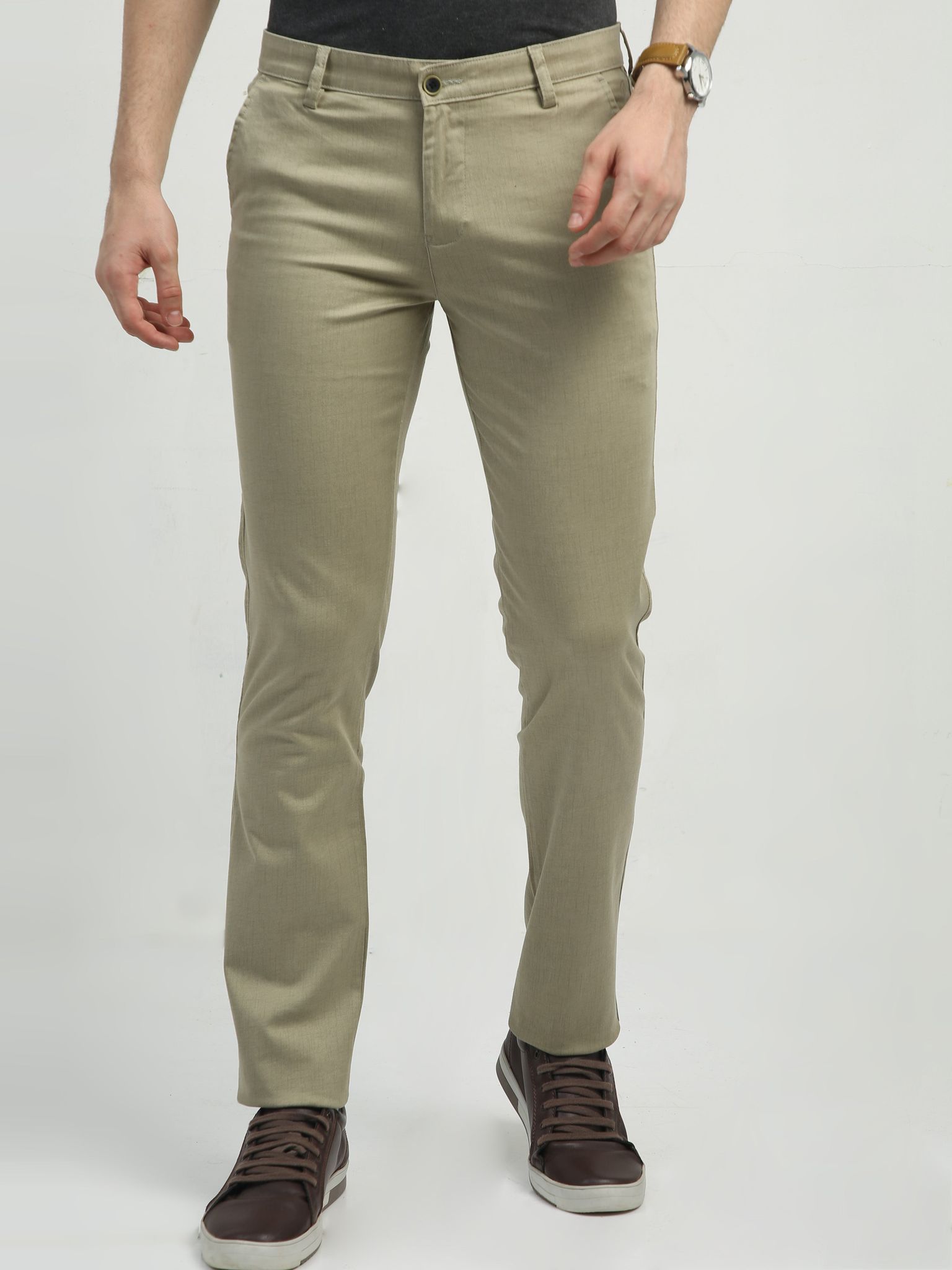 Classic Polo Men's Chiseled Fit Cotton Trousers | TBO2-30 A-KHA-CF-LY