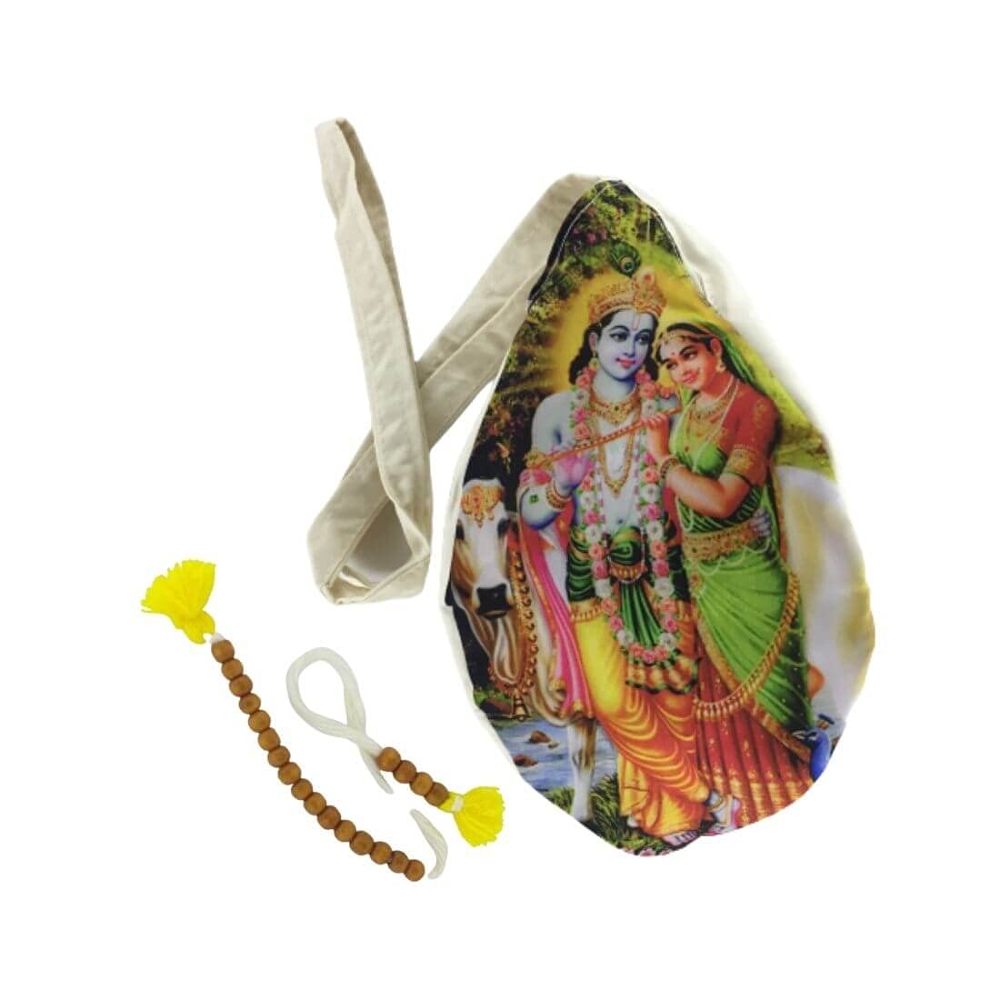 MAYAPURI Radha Krishna Printed Japa Mala Bag/Chanting Bag with Mala Counter/Sakshi Mala (Pack of 1)