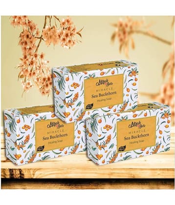 Mirah Belle - Organic Sea Buckthorn Healing Soap 125gm (Pack of 3) - For Damaged, Ailing & Infection Prone Skin- Handmade Soap 375gm