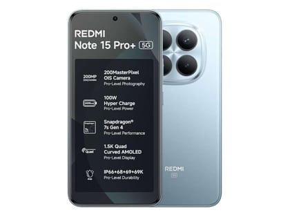 Redmi Note 15 Pro+ 5G Smartphone, 12GB RAM, 256GB Storage - Mirage Blue Redmi Note 15 Pro+ 5G Smartphone, 12GB RAM, 256GB Storage - Mirage Blue