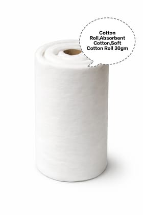Cotton Roll, Absorbent Cotton, Soft Cotton Roll, Multipurpose Cotton Roll, Cotton Wool Roll 120gm/4pieces
