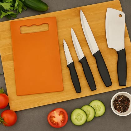 Chopping Board with Knife Set (Pack of 5)