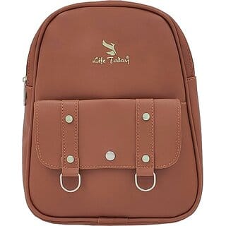 Backpack Small 10 L Backpack New Trendy Fashionable Backpack & Girl Waterproof Backpack (Tan, 10 L)