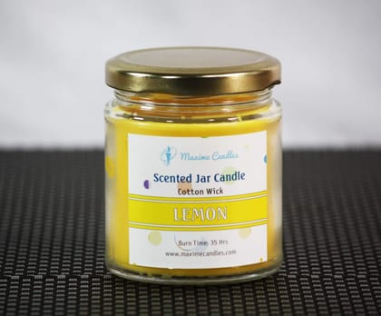 Lemon Fragranced Glass Jar Scented Candle