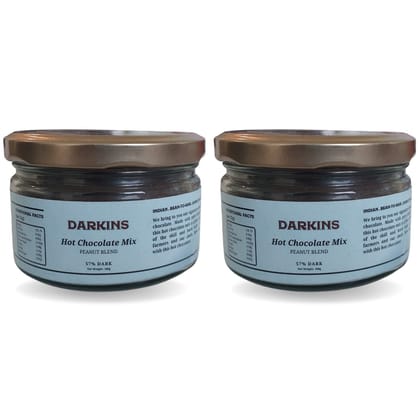 DARKINS 57% Hot Chocolate Mix Peanut Blend Spread | Vegan Chocolate | Gluten Free Chocolates | Unrefined Cane Sugar | Protein Rich, Flavourful & Traditional | 100g Each Pack of 2 DARKINS 57% Hot Chocolate Mix Peanut Blend Spread | Vegan Chocolate | Gluten Free Chocolates | Unrefined Cane Sugar | Protein Rich, Flavourful & Traditional | 100g Each Pack of 2