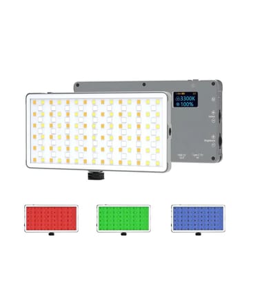 DIGITEK (LED-D135 ML) 12W Metal Body RGB LED Light with OLED Display, Adjustable Brightness & 360 Color Control, Type-C Charging, 21 Preset Effects, Multi-Scene Lighting for Photo & Video Shoots