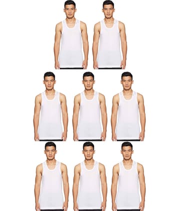Rupa Frontline White Sleeveless Vests Pack of 8