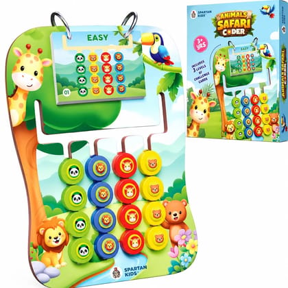 Kids Jungle Animals Safari Coder Matching Puzzle Board Game for Kids 3+ Years, Educational Learning Toy with Animal Matching Cards, Brain Development & Early Learning Activity Toy (Animal Safari) Kids Jungle Animals Safari Coder Matching Puzzle Board Game for Kids 3+ Years, Educational Learning Toy with Animal Matching Cards, Brain Development & Early Learning Activity Toy (Animal Safari)