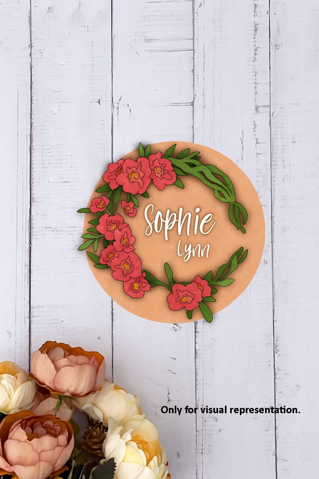 Dbeautify's DIY  Personalized MDF Floral Name Plate