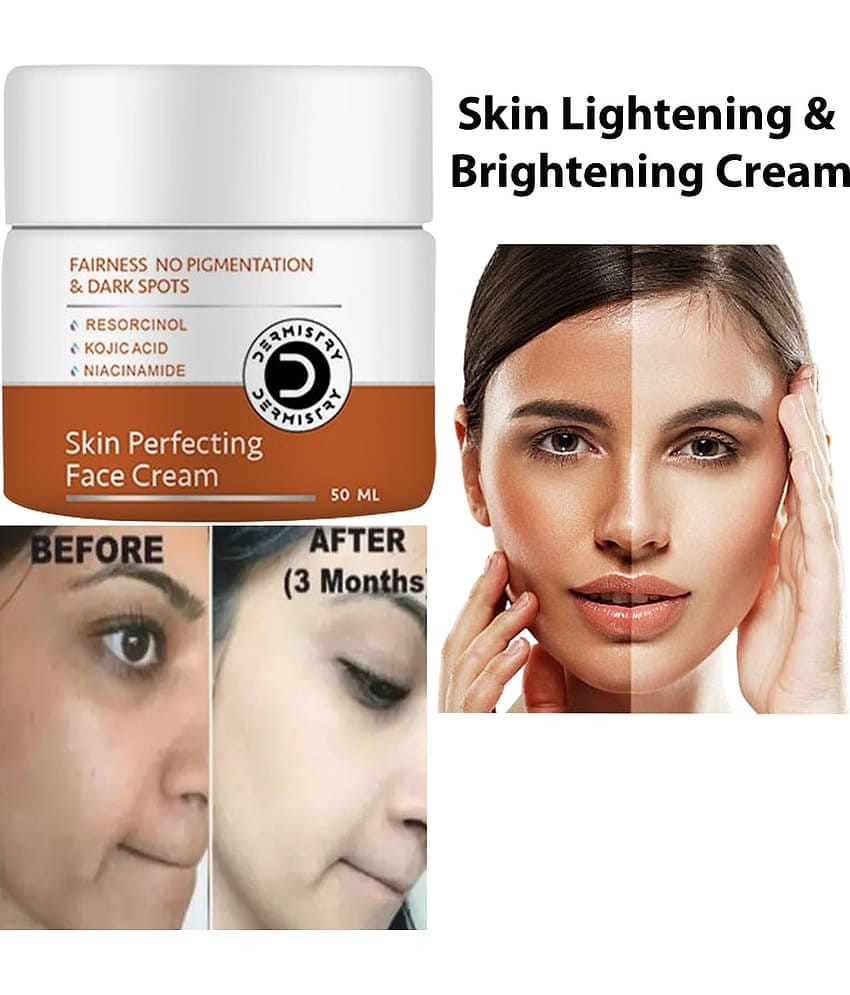 Dermistry Hyper Pigmentation Fairness Kojic Acid Face Cream Skin D Tan Whitening Lightening Brightening Shine Care Anti Blemishes Pigment Melasma Removal Glowing Beauty Moisturizer Goree Gora Lotion Serum Pack Scrub Facial Kit Bleach Cleanser Mask-50ml