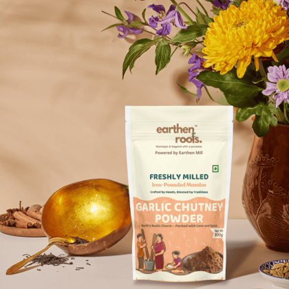 Earthen Mill Iron-Pounded Garlic Chutney Powder