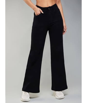 Dolce Crudo - Black Denim Wide Leg Women's Jeans ( Pack of 1 )