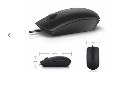 Dell MS116 Wired Optical Mouse, 1000DPI, LED Tracking, Scrolling Wheel, Plug and Play ( Wired )