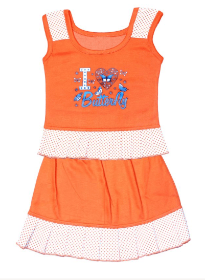 Baby Girl's Midi Dress - Pack of 2 ( Tops & Skirt ) ( 1 Years ) Orange