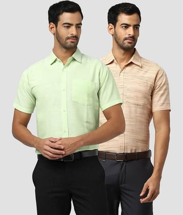 DESHBANDHU DBK Multicolor Cotton Regular Fit Half Sleeves Men's Casual Shirt ( Pack of 2 )