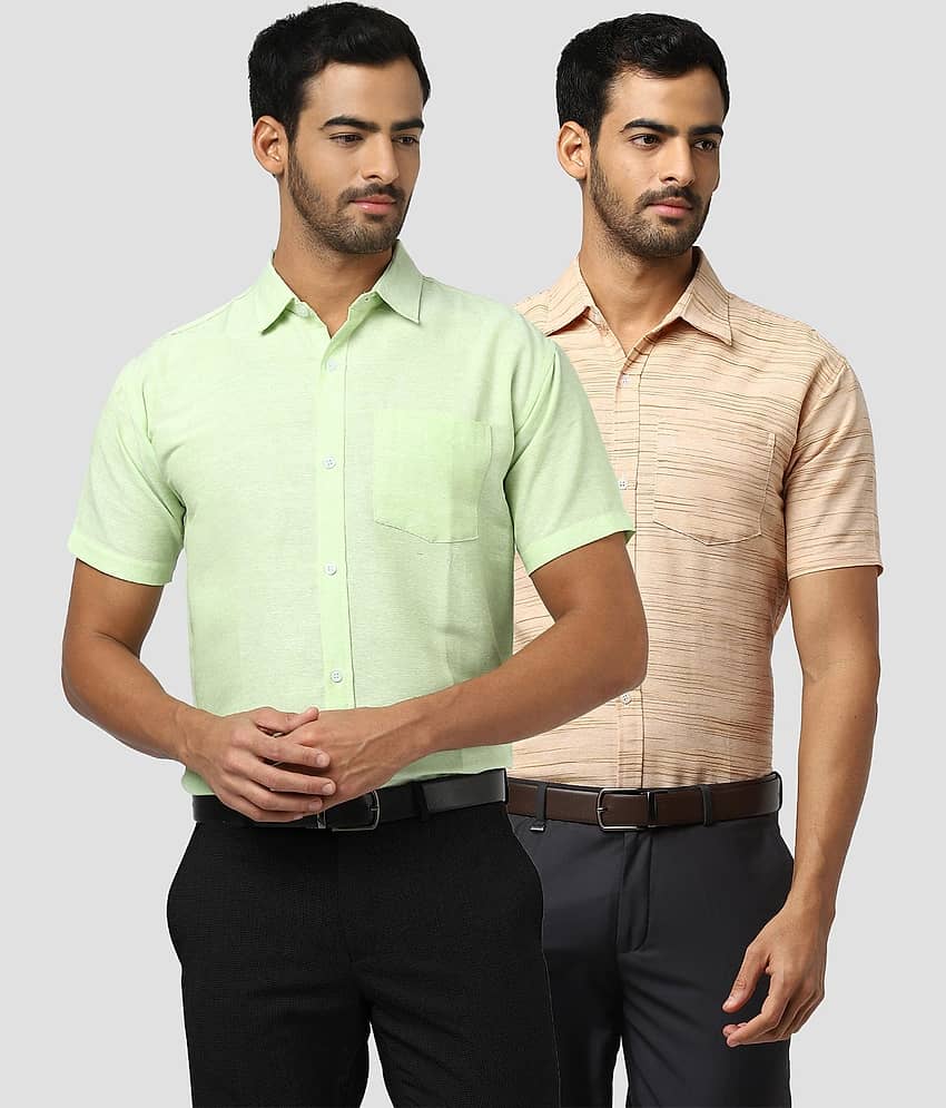 DESHBANDHU DBK Multicolor Cotton Regular Fit Half Sleeves Men's Casual Shirt ( Pack of 2 )
