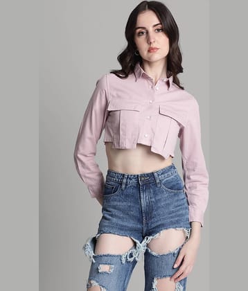Bene Kleed Women Solid Cotton Shirt ( Purple )