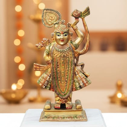 Brass Shrinath Ji / Banke Bihari Krishna Murti Idol � Handcrafted Brass Statue, Height : 17.5 Inch (BSMAS941 D)