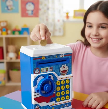Electronic Piggy Bank ATM with Password for Kids Savings (Mix Design)