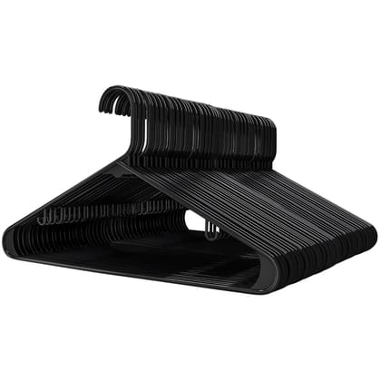 Panchhi Store Pack of 12 Hangers for Clothes Hanging Heavy Duty Plastic Clothes Hanger for Wardrobe Clothes, Suits, Saree,Underwear, Pants, Shirts Light Weight Almirah Organizer for Clothes Black
