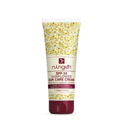 Ningen Sunflower Sun Care Cream SPF 30 – Lightweight, Invisible, Hydrating Daily UVA/UVB Protection for Face