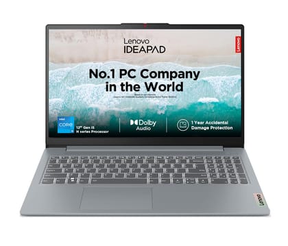 Lenovo IdeaPad Slim 3 13th Gen Intel Core i3-1315U 15.6 inch (39.6cm) FHD Laptop (8GB RAM/512GB SSD/Windows 11/Office 2024/1Yr ADP Free/3 Month Game Pass/Grey/1.6Kg), 82X700HMIN